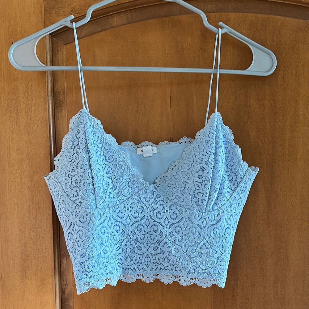 Garage Sky Blue Lace Bralette Medium